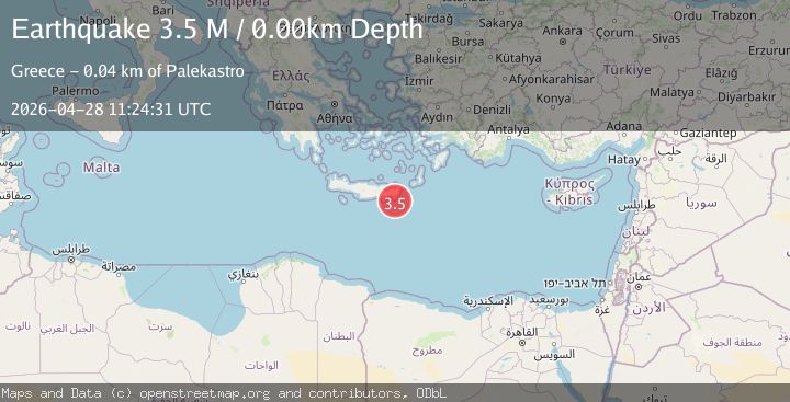 Map of Offshore Crete, Greece