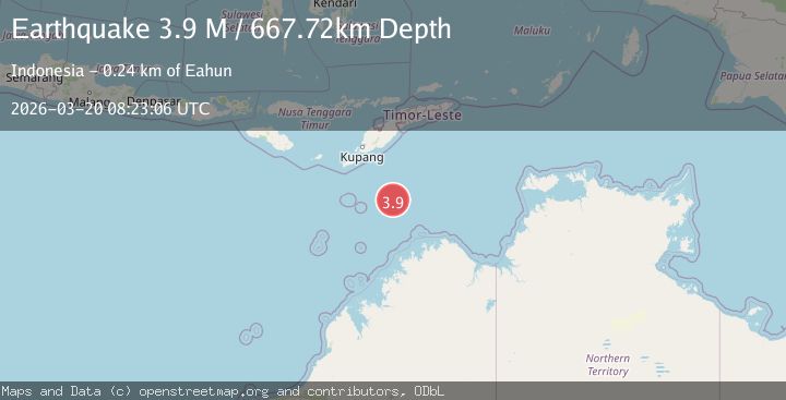Map of south of Timor