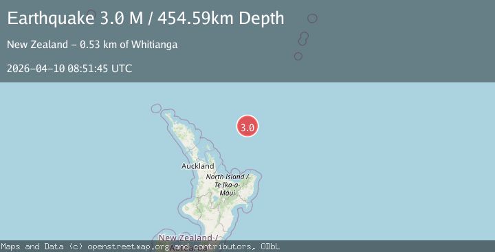 Map of off the east coast of the North Island of New Zealand