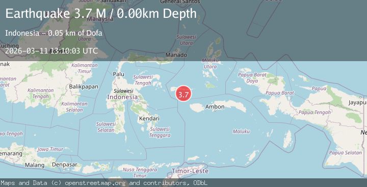 Map of Ceram Sea, Indonesia