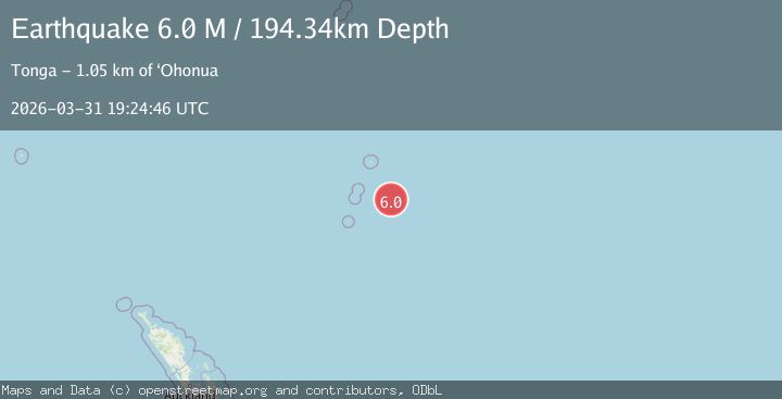 Map of Kermadec Islands, New Zealand