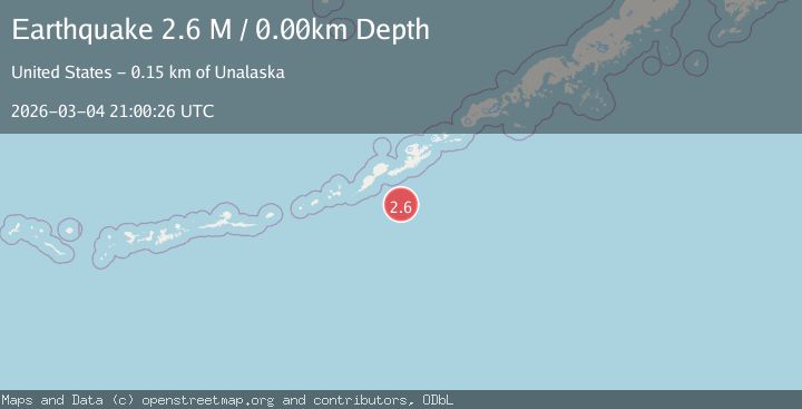 Map of Fox Islands, Aleutian Islands, Alaska