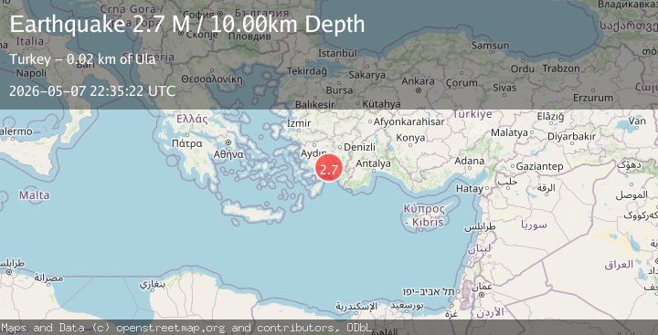 Map of Aegean Region, Turkey