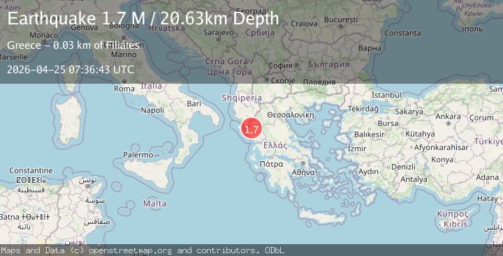 Map of Greece-Albania border region