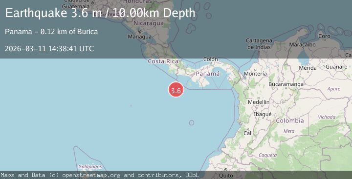 Map of south of Panama