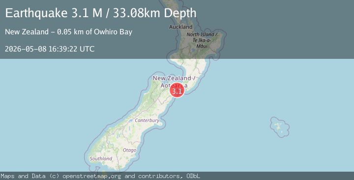 Map of Cook Strait, New Zealand
