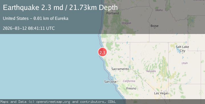Map of offshore Northern California