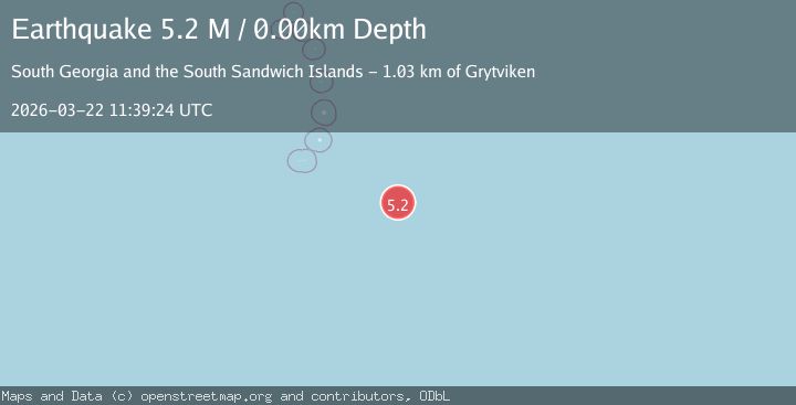 Map of South Sandwich Islands region