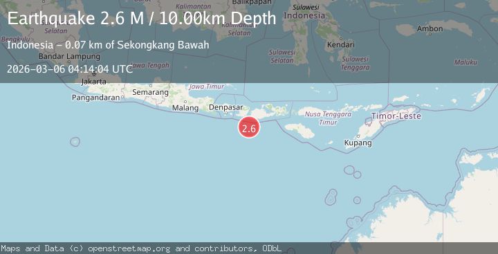 Map of Sumbawa region, Indonesia