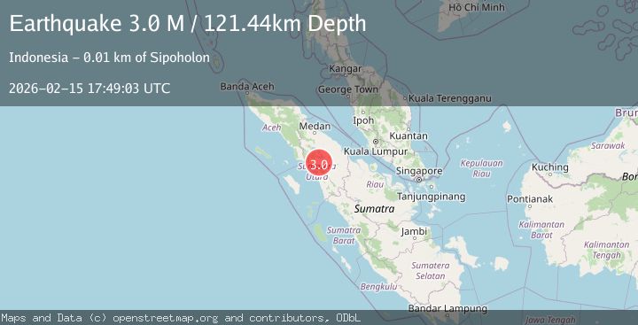 Map of northern Sumatra, Indonesia