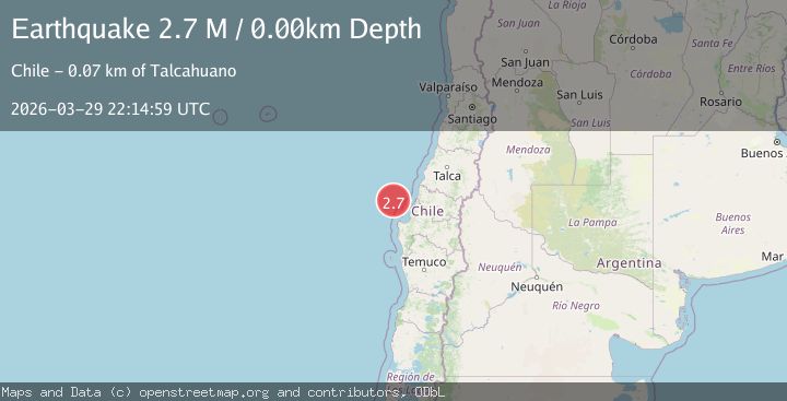 Map of offshore Bio-Bio, Chile