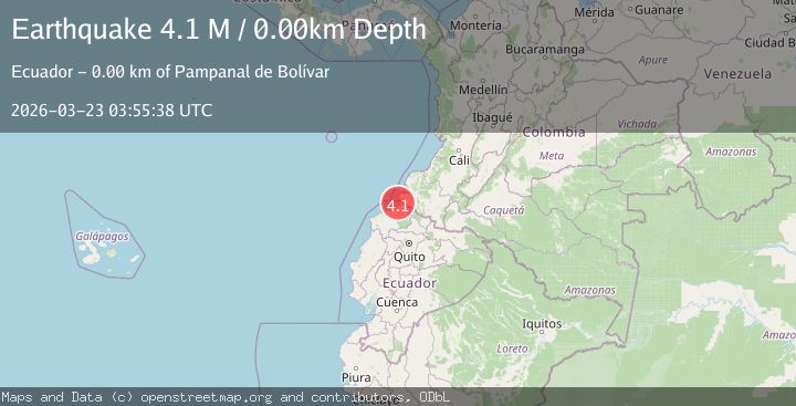 Map of Colombia-Ecuador border region