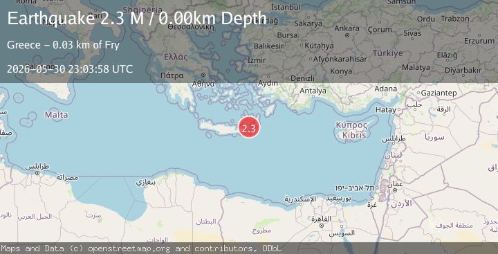 Map of Offshore Crete, Greece