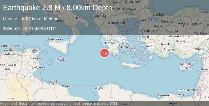 Map of central Mediterranean Sea