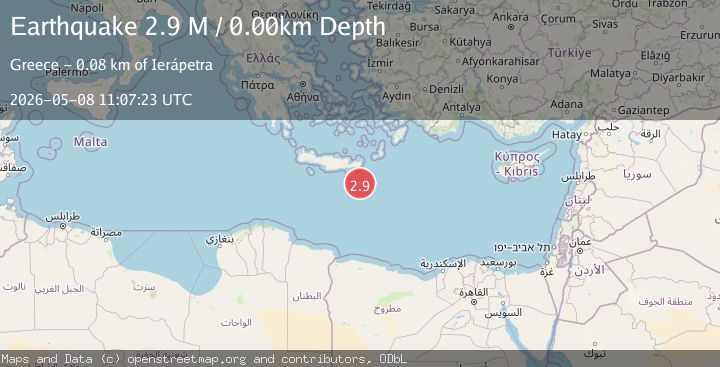 Map of Offshore Crete, Greece