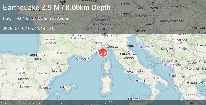 Map of Ligurian Sea