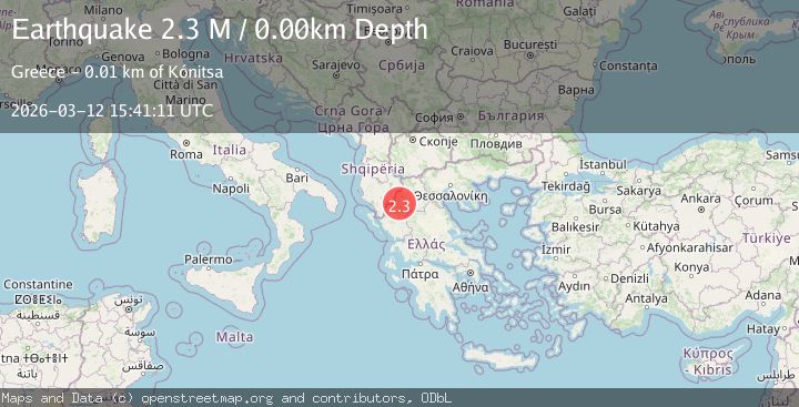 Map of Greece-Albania border region