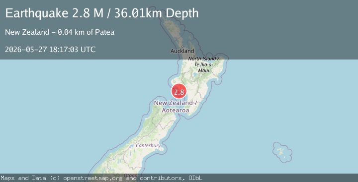 Map of North Island of New Zealand