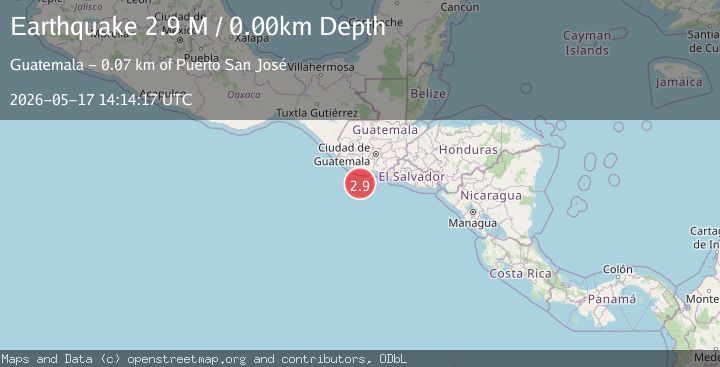 Map of offshore Guatemala