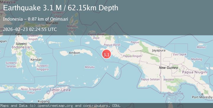 Map of Papua region, Indonesia