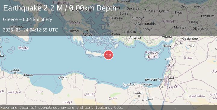 Map of Offshore Crete, Greece