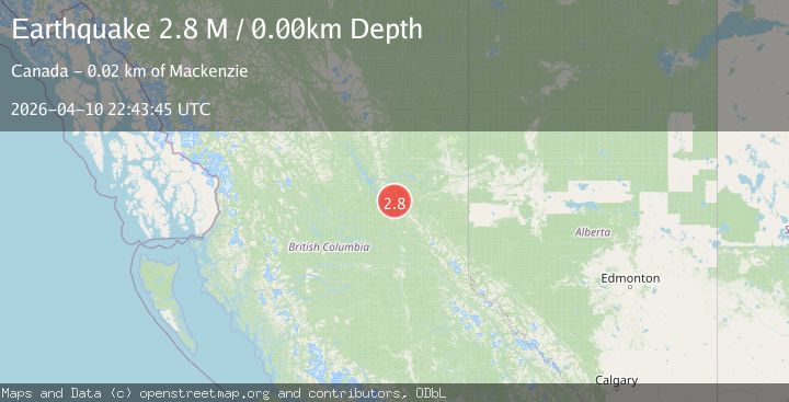 Map of British Columbia, Canada