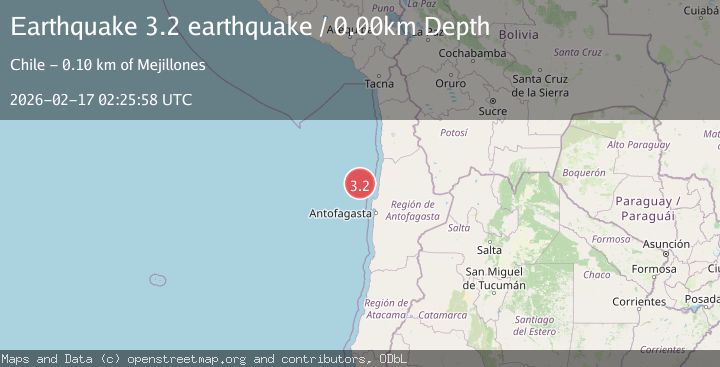 Map of off the coast of Antofagasta, Chile