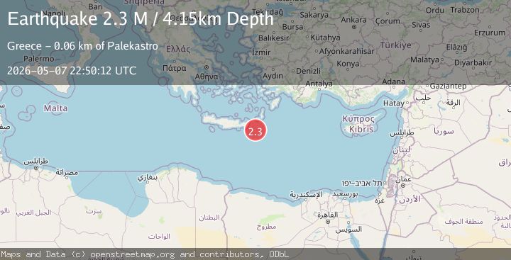 Map of Offshore Crete, Greece