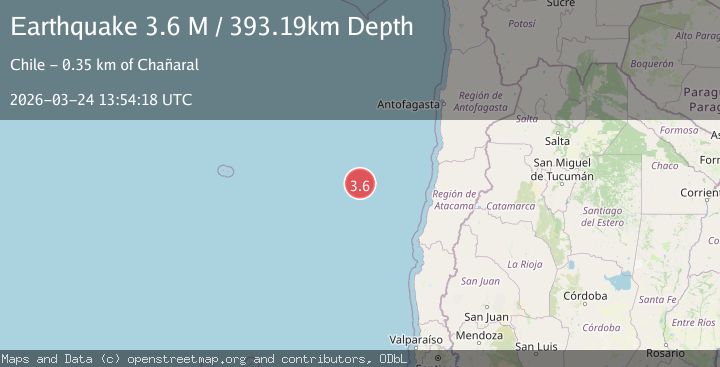 Map of off the coast of Atacama, Chile
