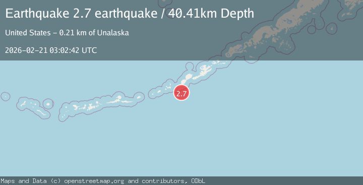 Map of Fox Islands, Aleutian Islands, Alaska