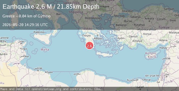 Map of Offshore southern Greece