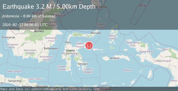 Map of Sulawesi, Indonesia