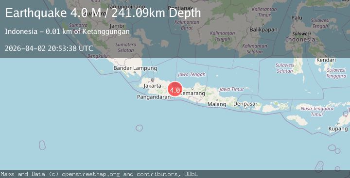Map of Java, Indonesia