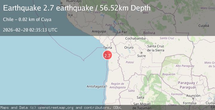 Map of near the coast of Tarapaca, Chile