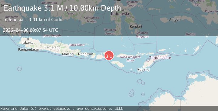 Map of Sumbawa region, Indonesia