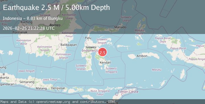 Map of Sulawesi, Indonesia