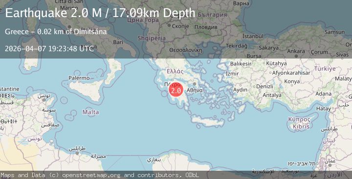 Map of Peloponnese Region, Greece