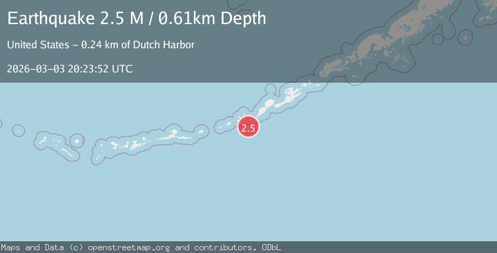 Map of Fox Islands, Aleutian Islands, Alaska