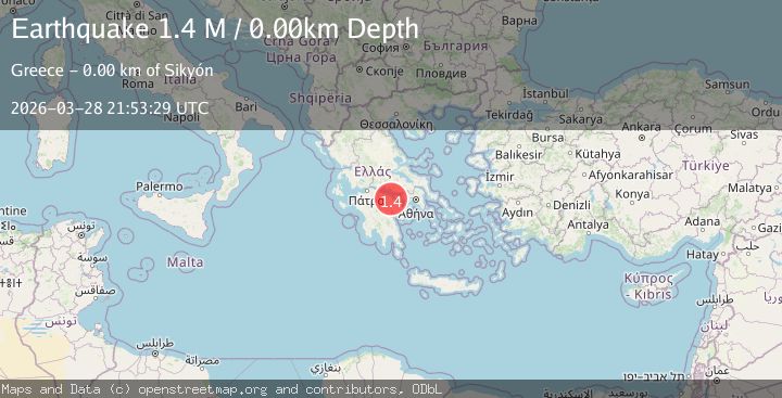 Map of Peloponnese Region, Greece