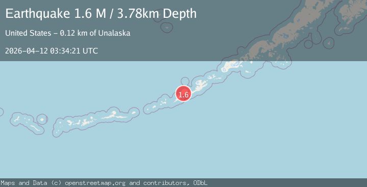 Map of Fox Islands, Aleutian Islands, Alaska
