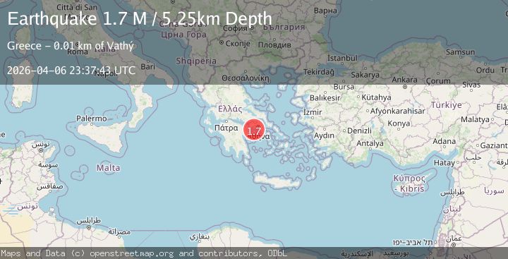 Map of Offshore southern Greece