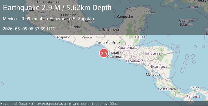 Map of offshore Chiapas, Mexico