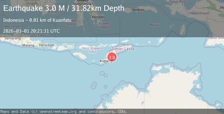 Map of Timor region, Indonesia