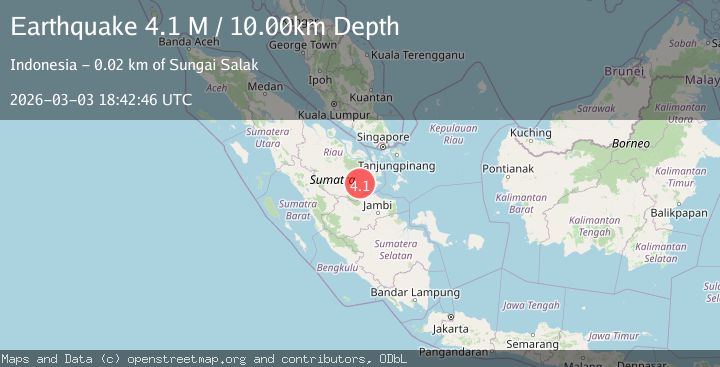 Map of southern Sumatra, Indonesia