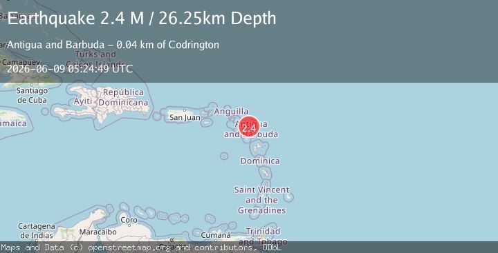 Map of Antigua and Barbuda region, Leeward Islands