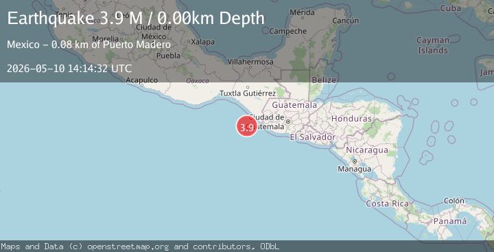 Map of offshore Chiapas, Mexico
