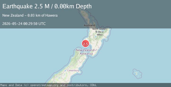 Map of North Island of New Zealand