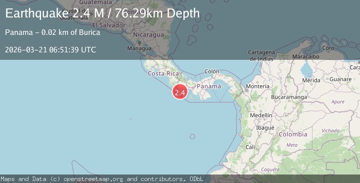 Map of south of Panama