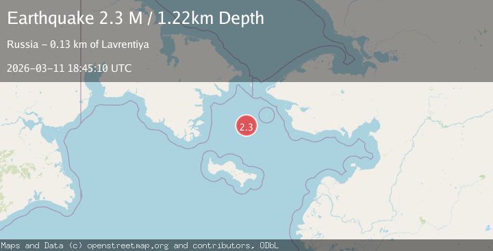 Map of Bering Strait