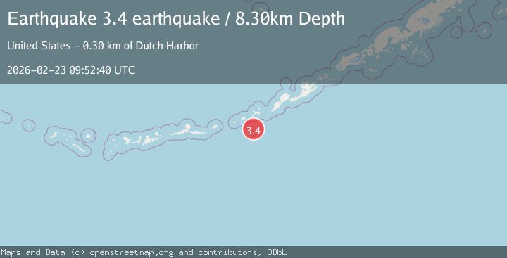 Map of Fox Islands, Aleutian Islands, Alaska